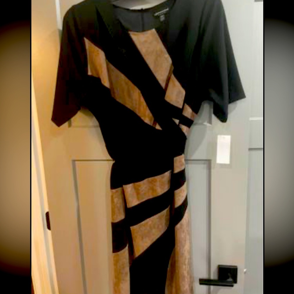 New with tags - Black and Tan Suede Dress, Womens 20w